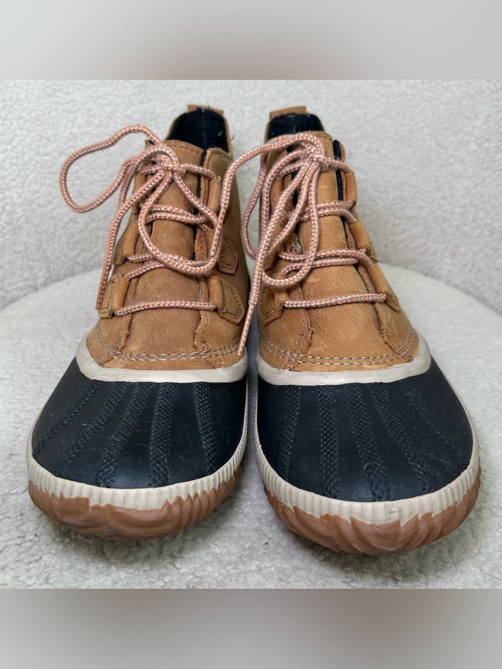 SOREL Out N About Waterproof Duck Boots Rain Snow Winter Brown Black Outdoor 9.5 - Picture 4 of 12